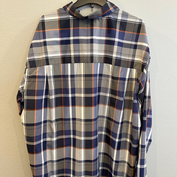 Chaps 3XLT Long Sleeve Button Down Shirt in Black/White/Blue/Orange Plaid (Used) - Picture 2 of 3